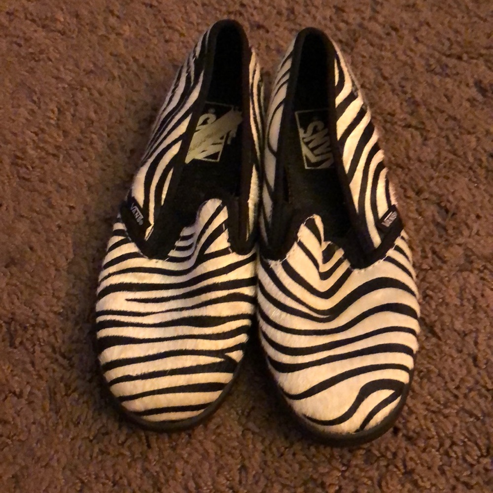Zebra slip on vans